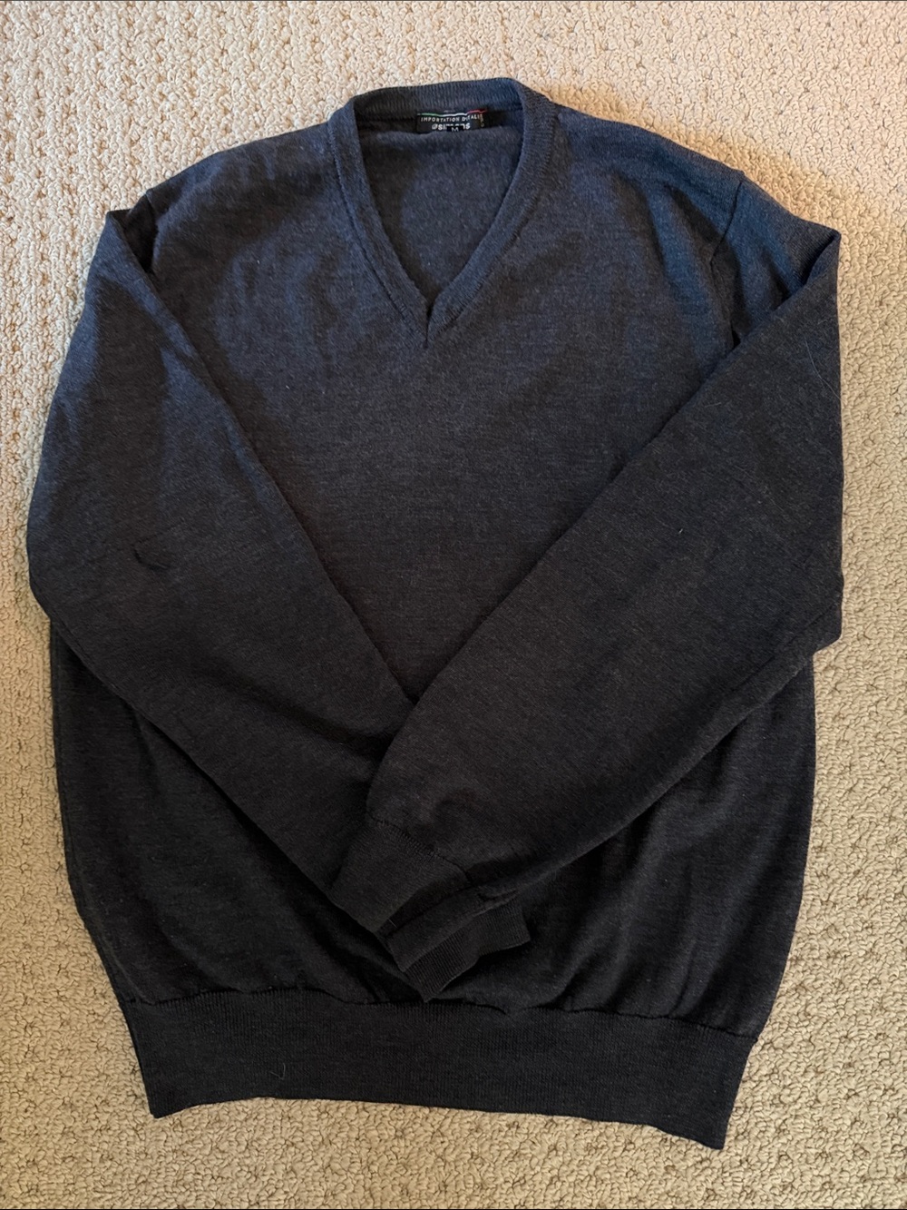Simons Men's V-Neck Sweater - Charcoal